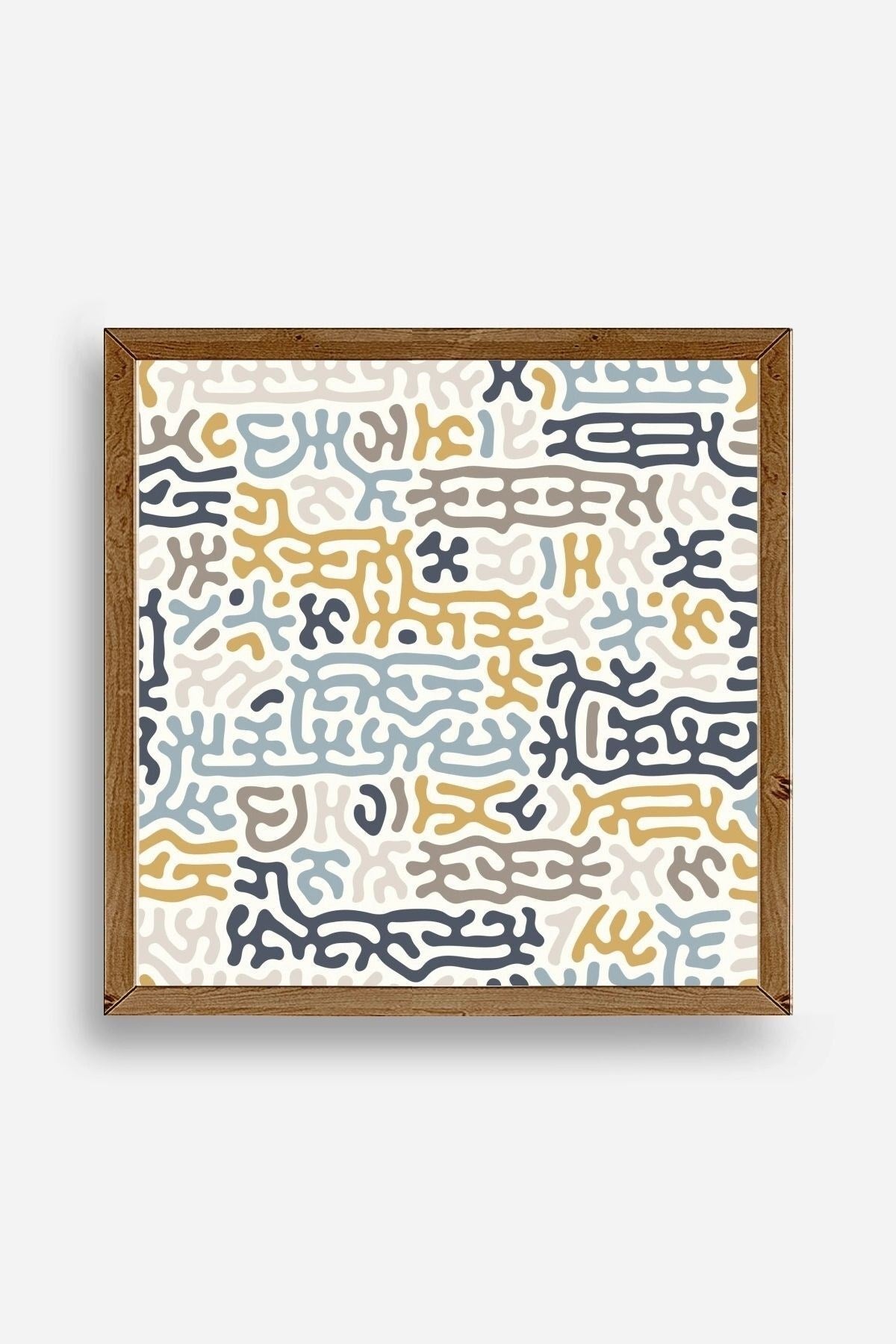 Soyut Ahşap Çerçeveli Tablo 23 x 23