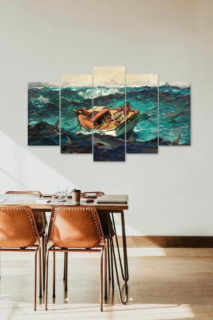 Deniz Manzarası 5 Parçalı Mdf Tablo 60 x 100