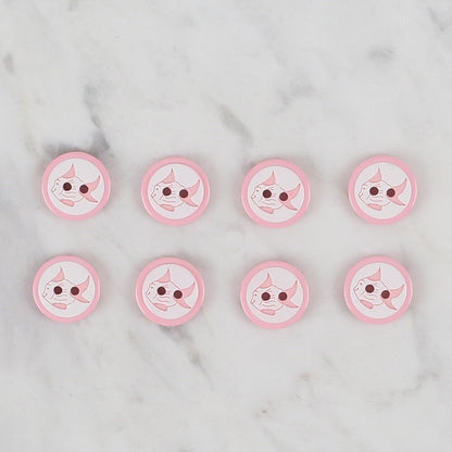 Loren Crafts pembe 8 li balık düğme - 570