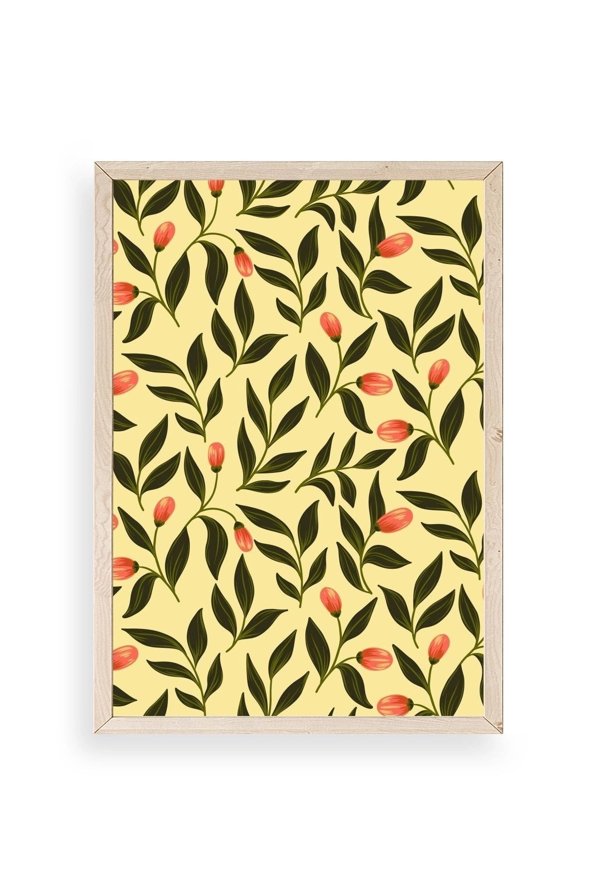 Yapraklar Ahşap Çerçeveli Tablo 30 x 42