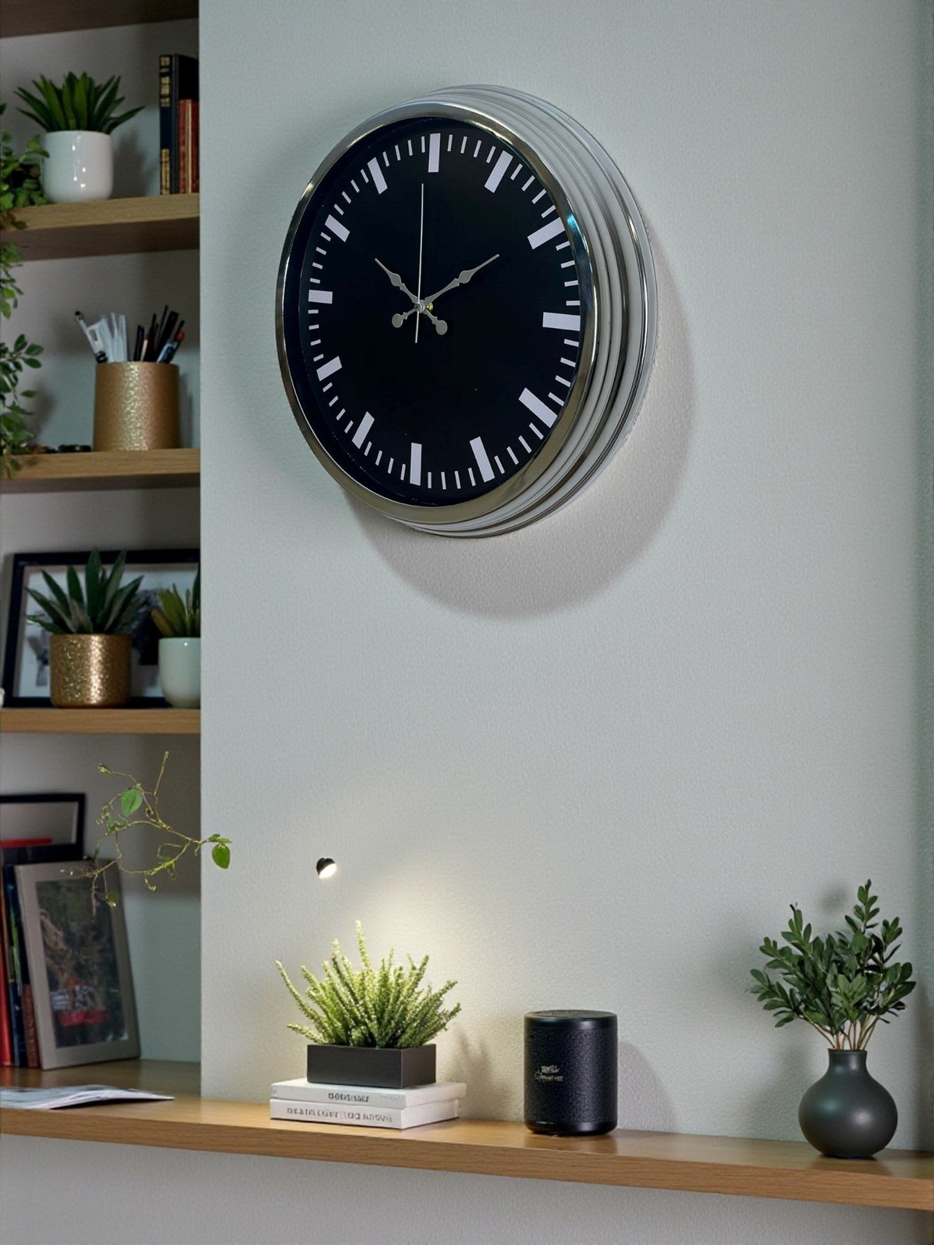 Zentime 40 Cm Krom Şık Duvar Saati