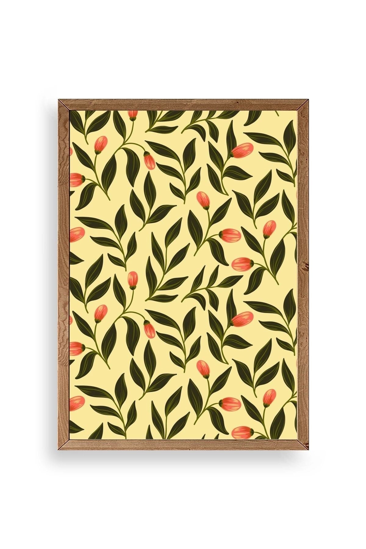 Yapraklar Ahşap Çerçeveli Tablo 17 x 23