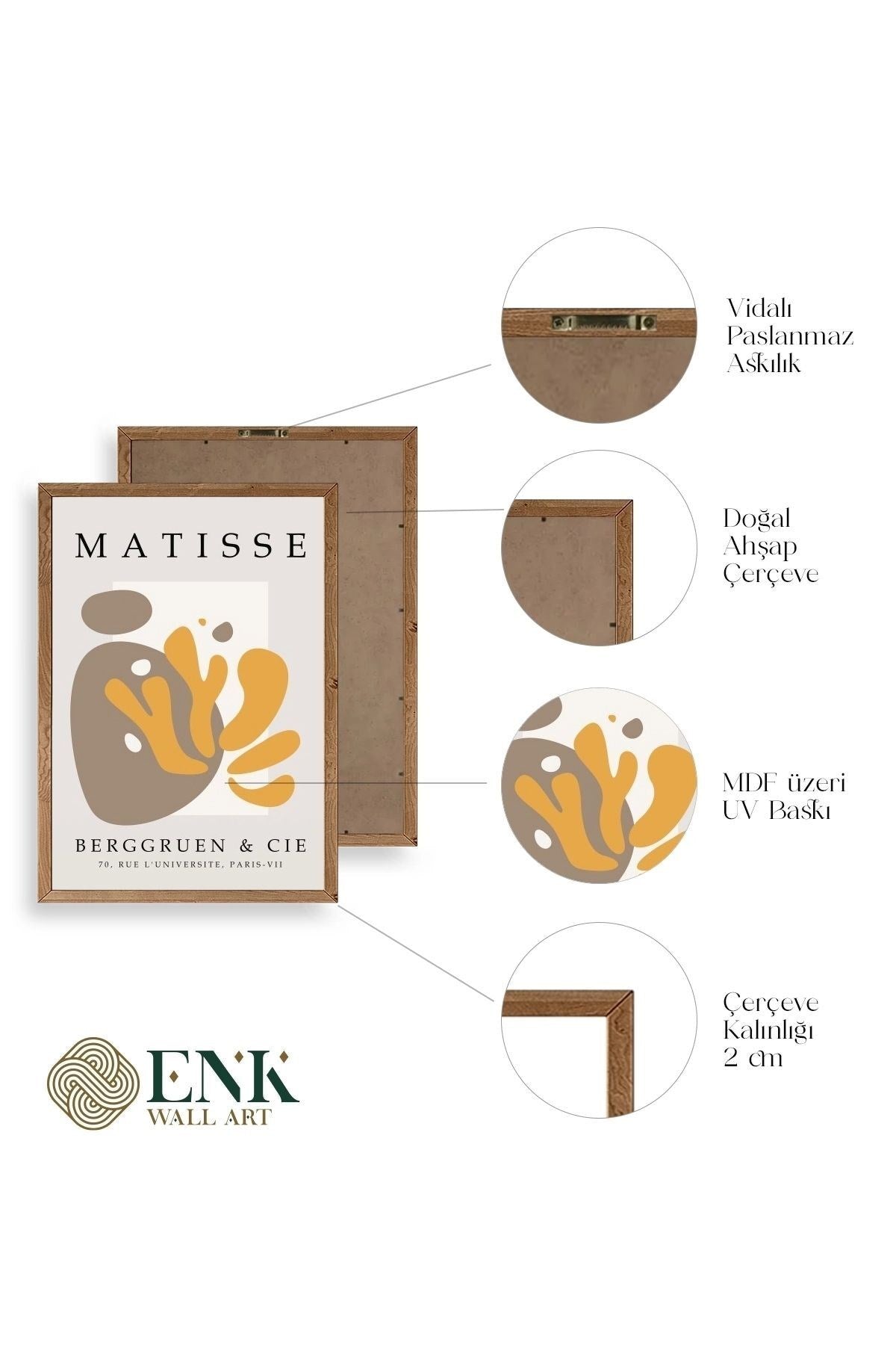 Matisse Üçlü Ahşap Çerçeveli Tablo 30 x 40