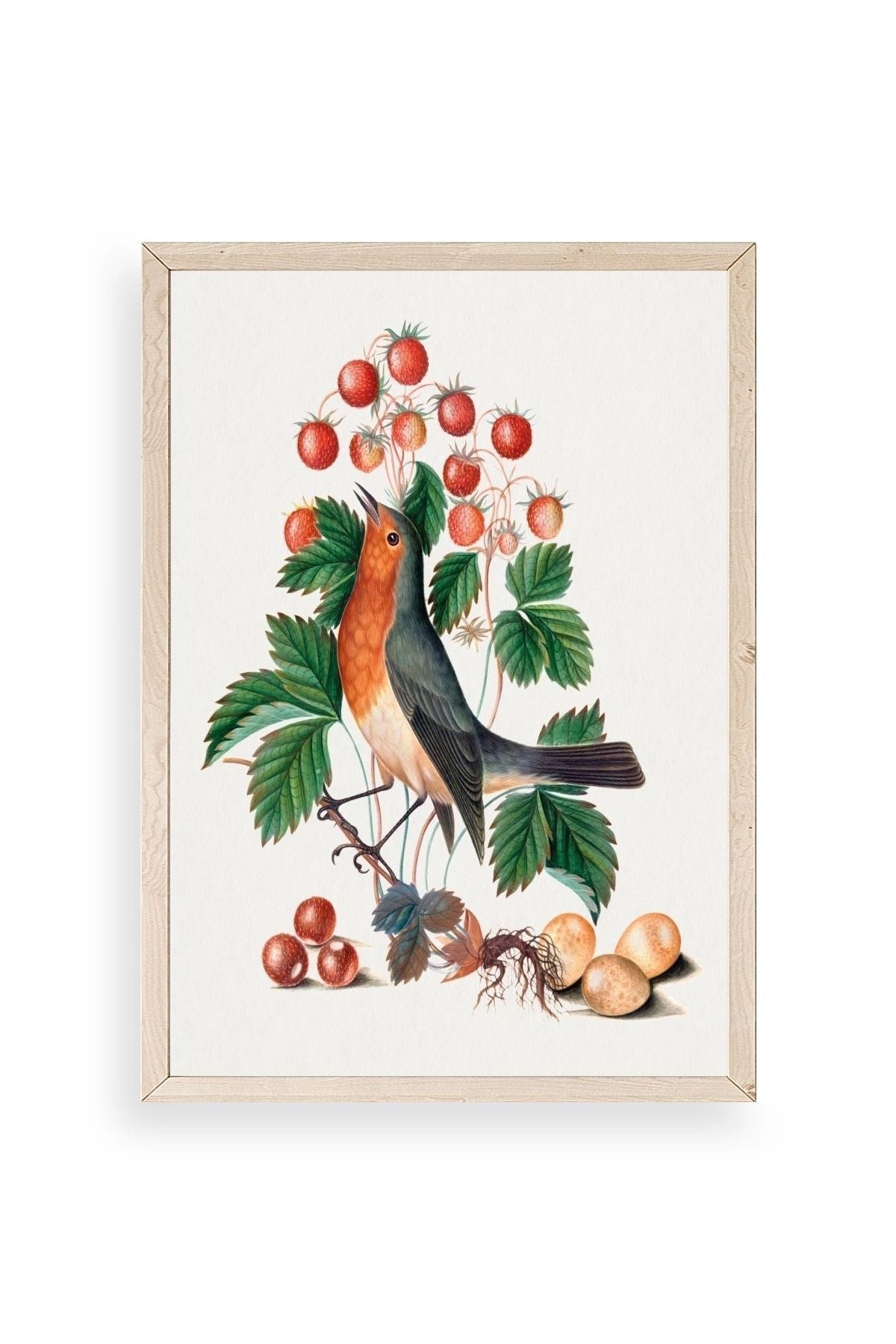 Daldaki Kuş Ahşap Çerçeveli Tablo 30 x 42