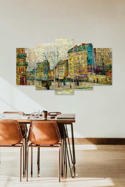 Şehir Manzarası 5 Parçalı Mdf Tablo 60 x 100