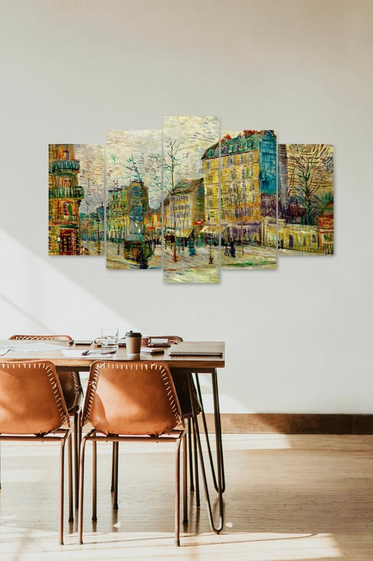 Şehir Manzarası 5 Parçalı Mdf Tablo 60 x 100