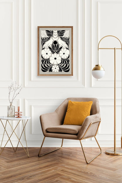 Çiçek Ahşap Çerçeveli Tablo 50 x 70