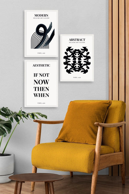 Modern Üçlü Ahşap Çerçeveli Tablo 40 x 60