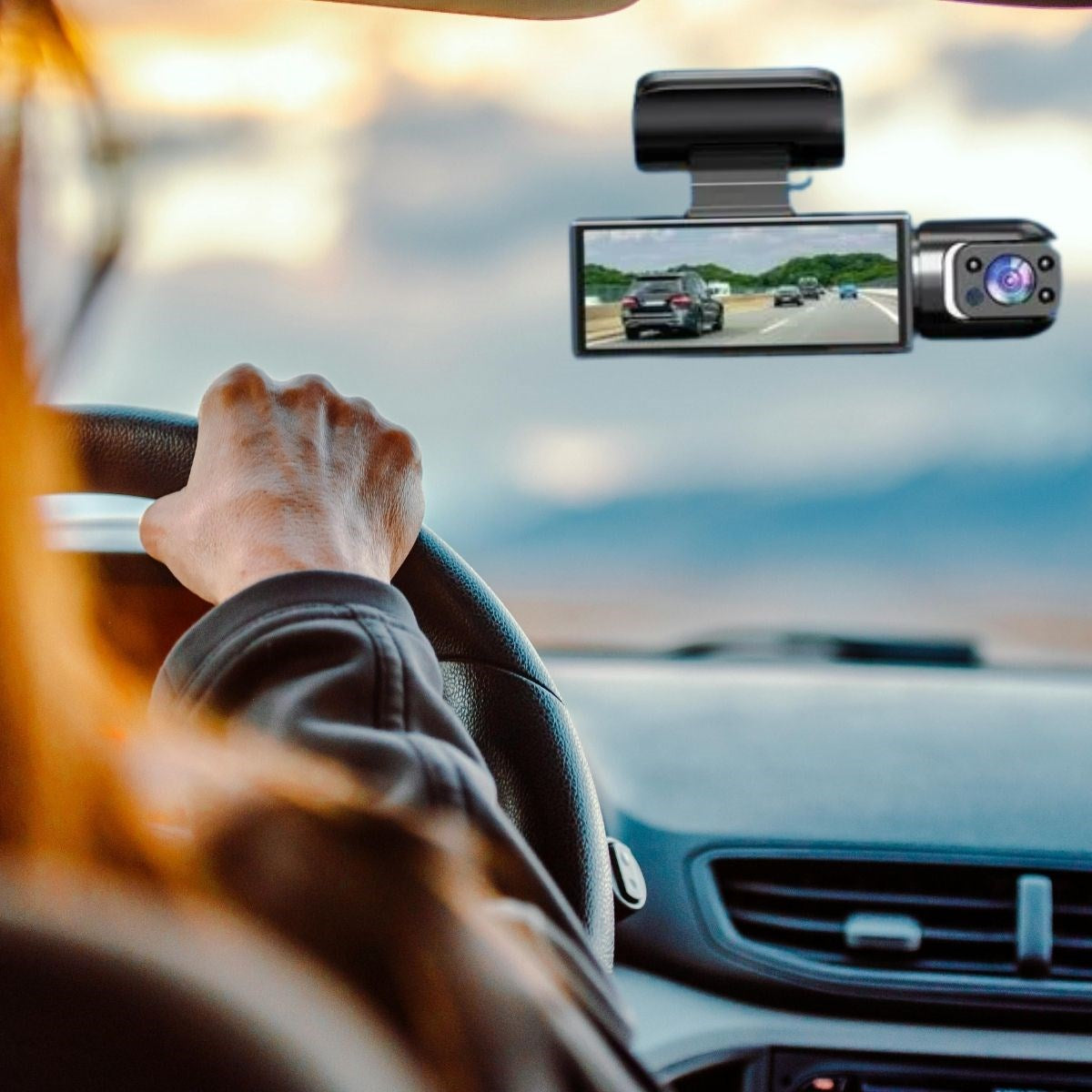 BUFFER®  WiFi Destekli Araç İçi & Dışı Çift Kameralı Dikiz Aynası Kamera