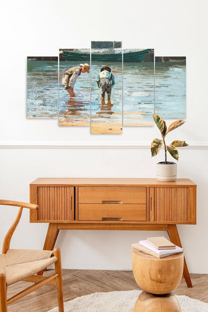 Deniz Manzarası 5 Parçalı Mdf Tablo 60 x 100