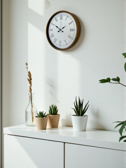 Zentime 36 Cm Kahverengi Dekoratif Duvar Saati