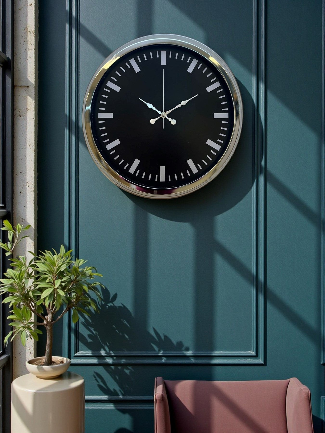 Zentime 40 Cm Krom Şık Duvar Saati