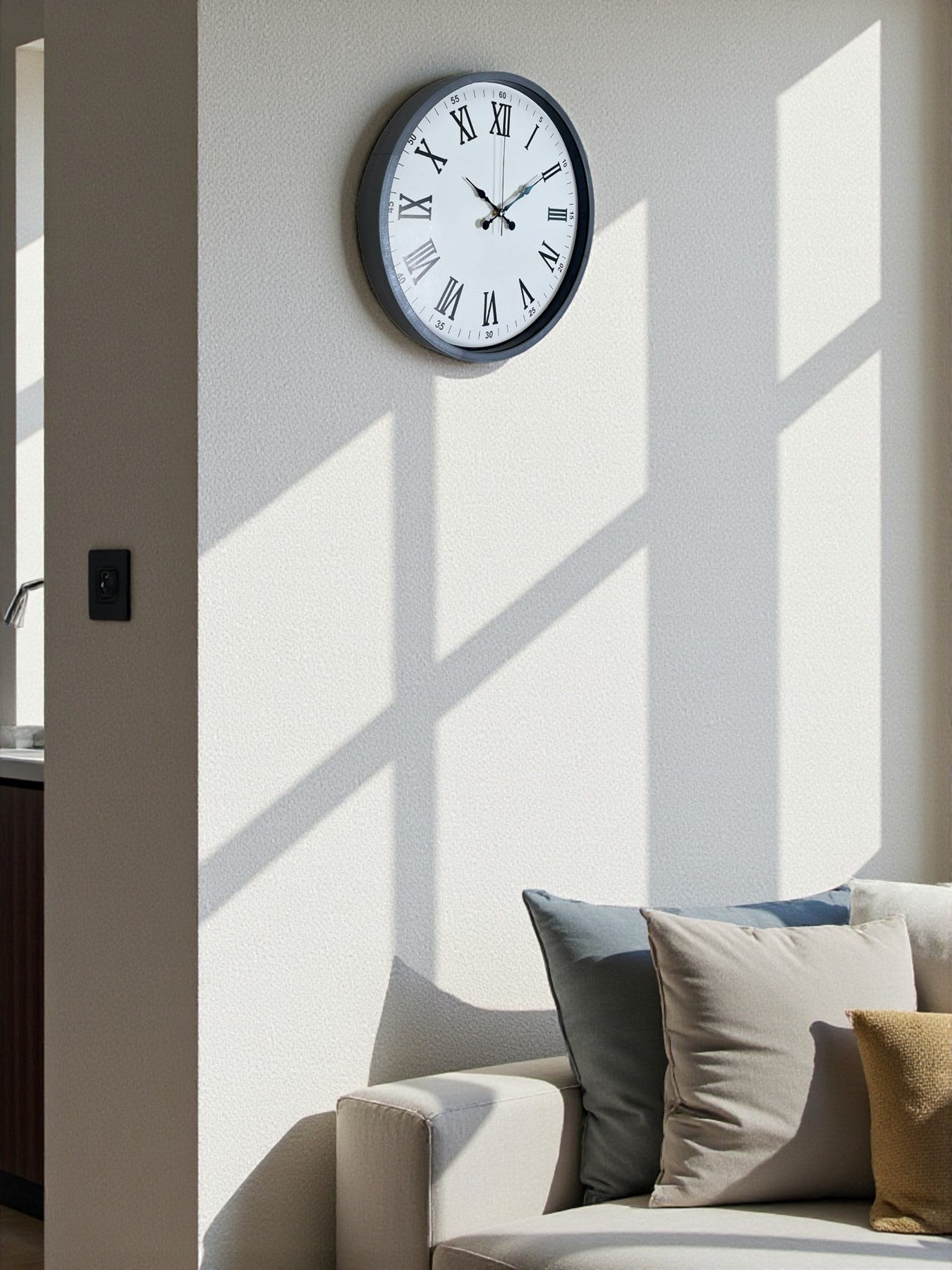 Zentime 36 Cm Gri Dekoratif Duvar Saati