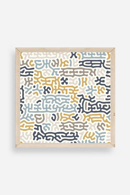 Soyut Ahşap Çerçeveli Tablo 50 x 50