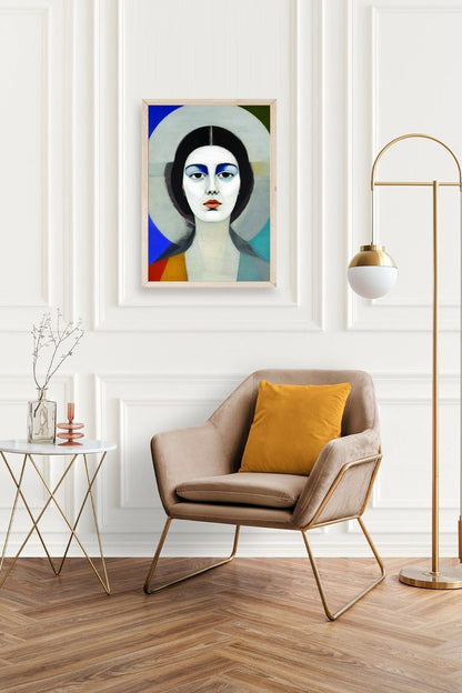 Kadın Ahşap Çerçeveli Tablo 23 x 30