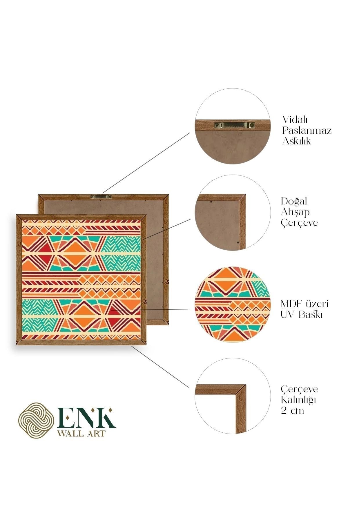 Motif Ahşap Çerçeveli Tablo 42 x 42