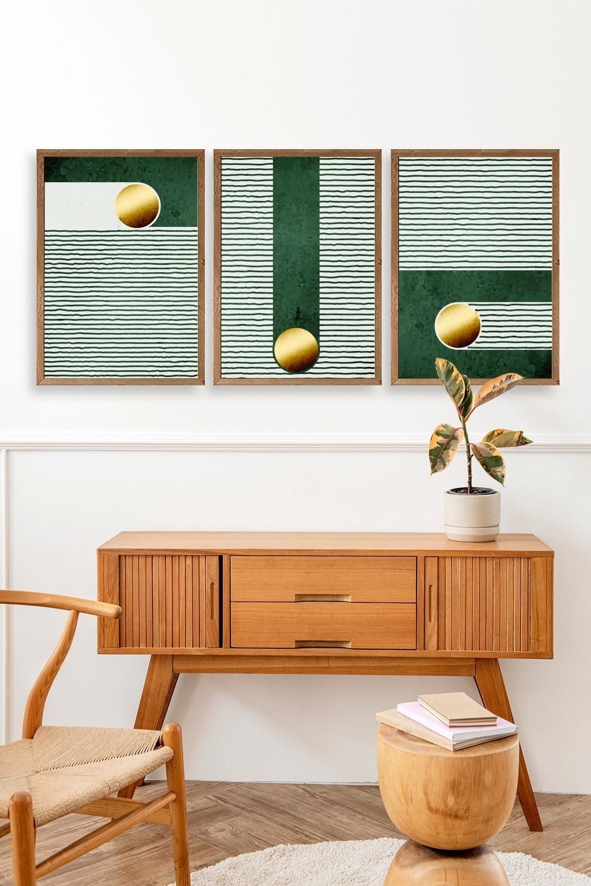 Soyut Ahşap Çerçeveli Tablo 50 x 70