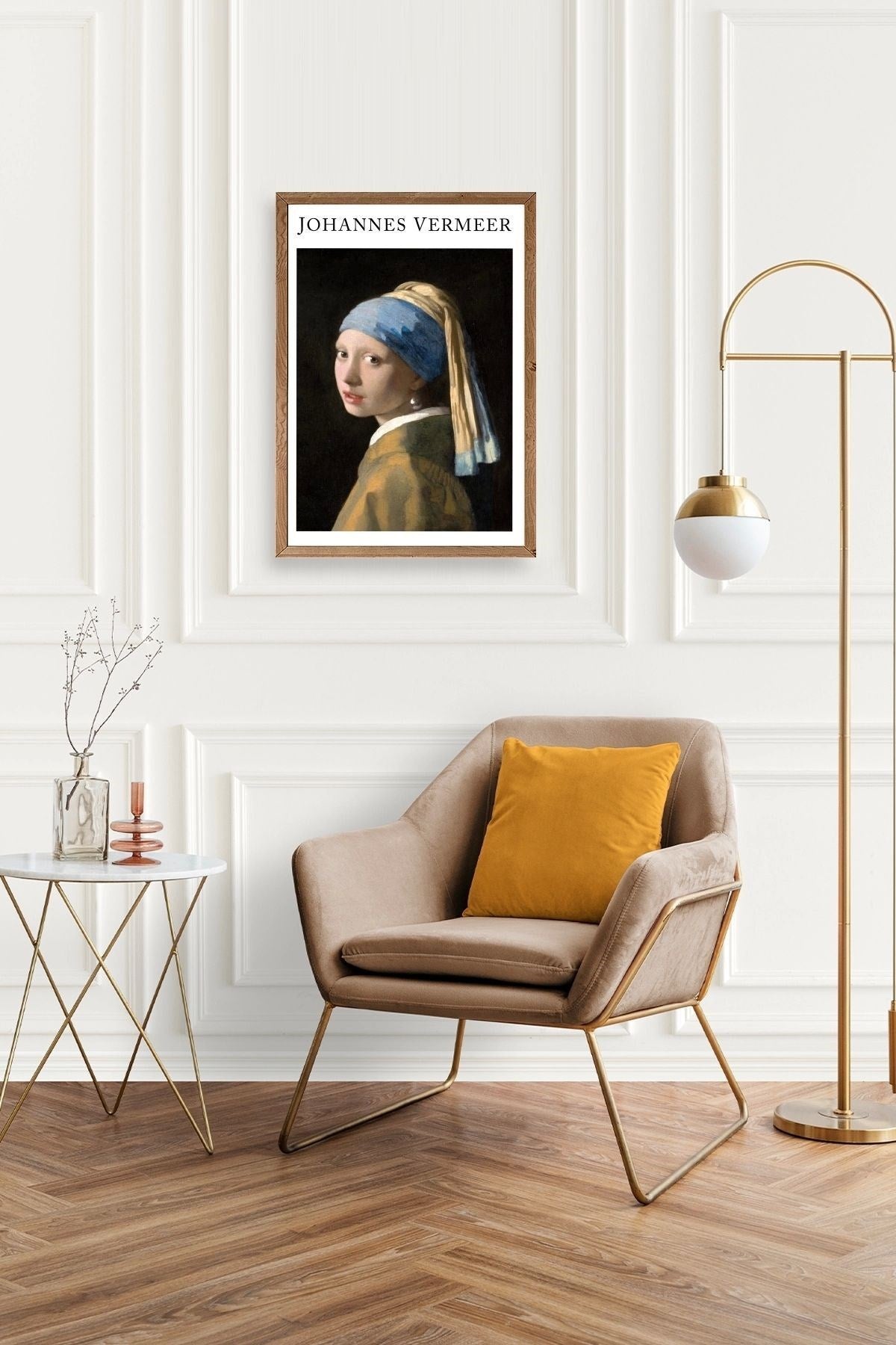 İnci Küpeli Kız Ahşap Çerçeveli Tablo 50 x 70