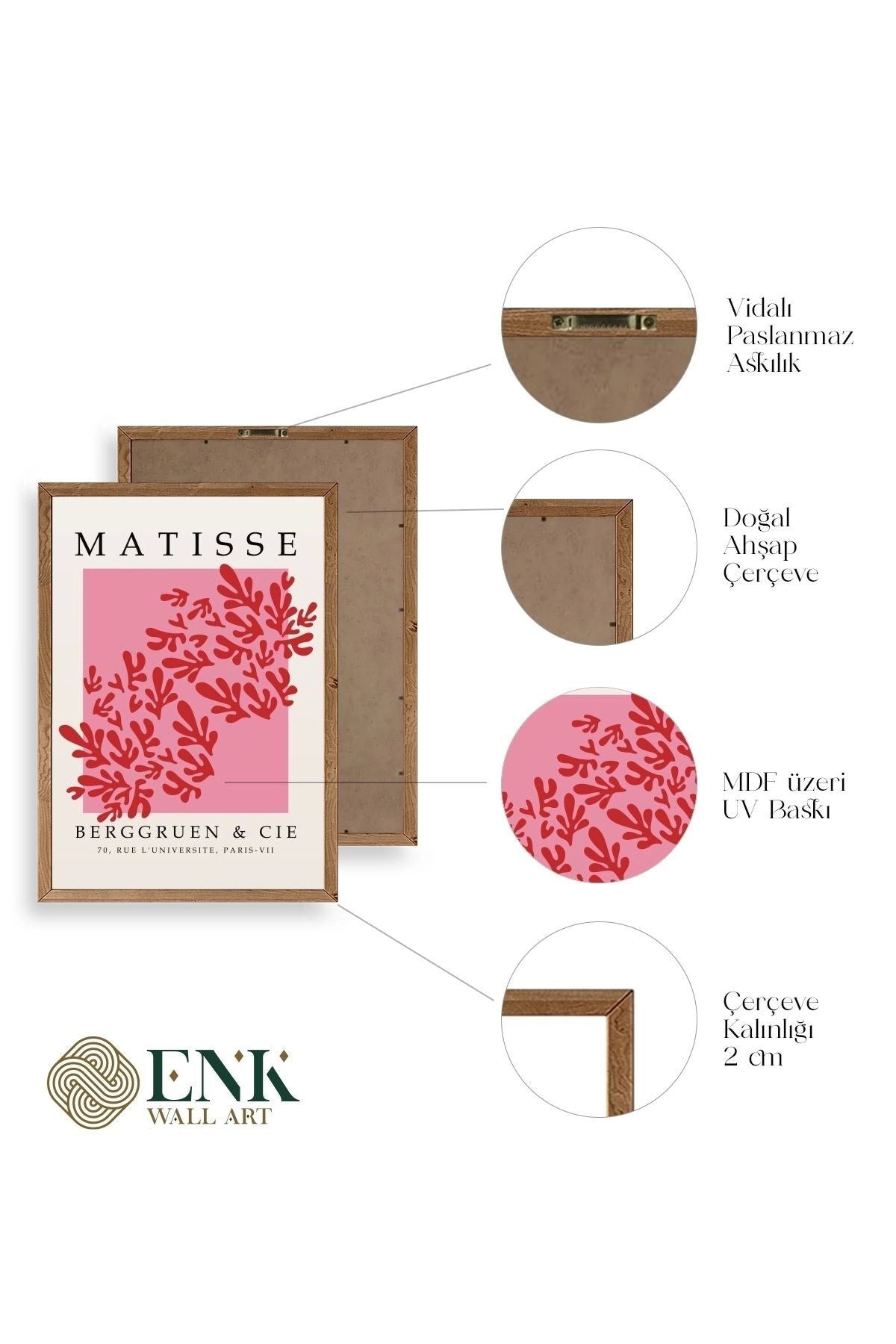 Çiçek Ahşap Çerçeveli Tablo 50 x 70