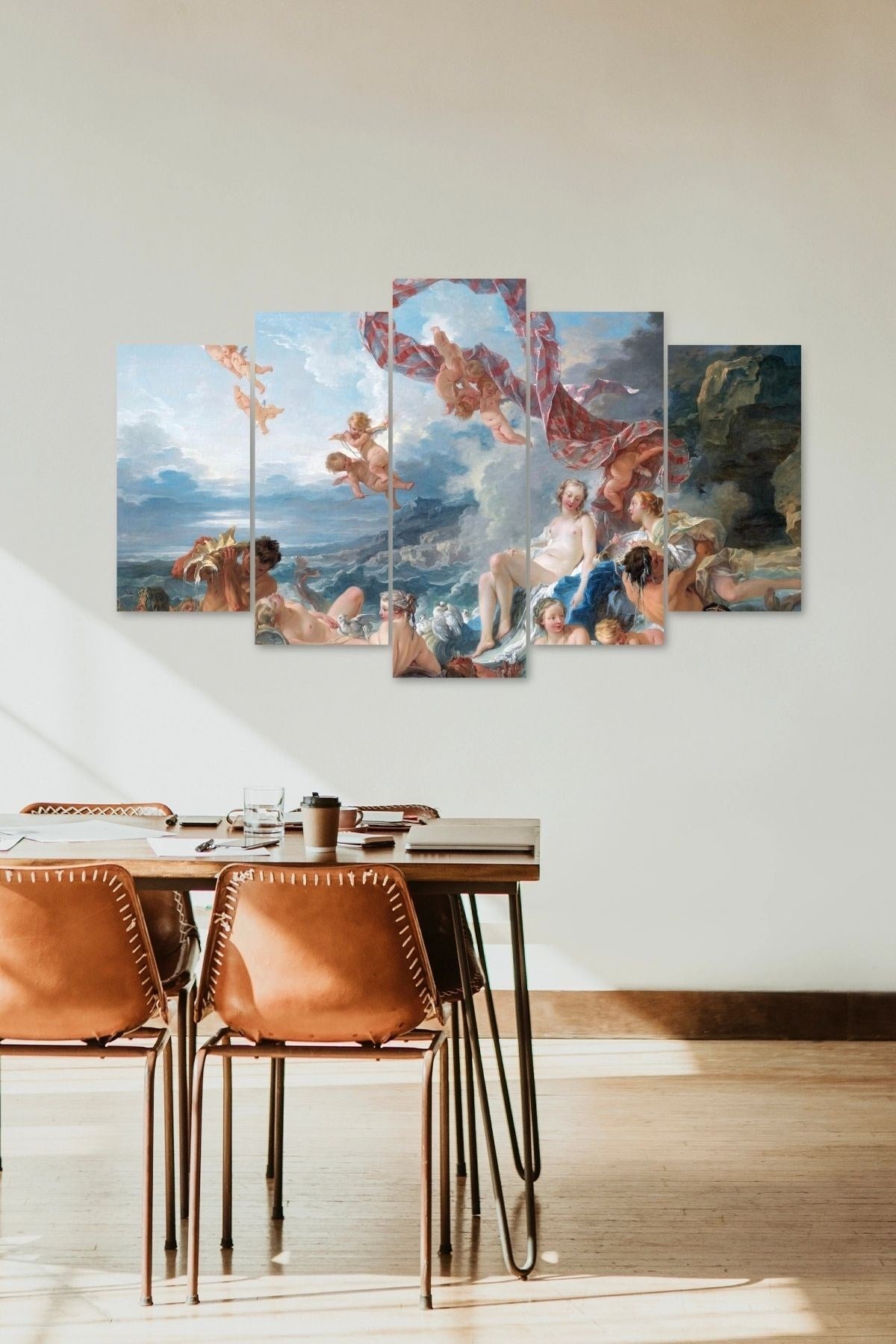 İnsan Manzarası 5 Parçalı Mdf Tablo 60 x 100