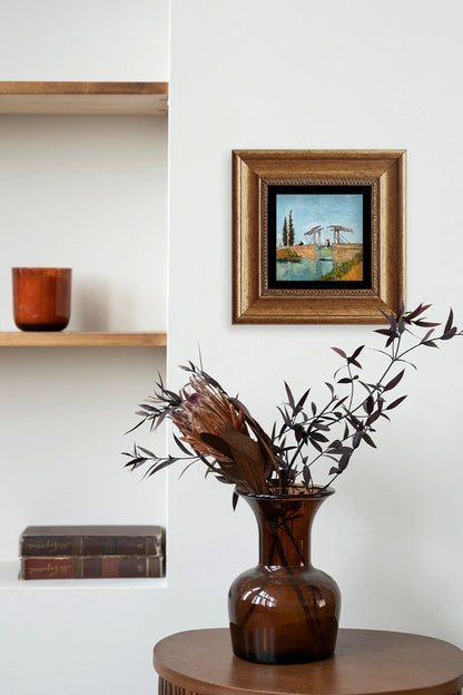 Van Gogh Çerçeveli Taş Tablo 20 cm