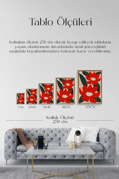 Çiçek Ahşap Çerçeveli Tablo 30 x 42