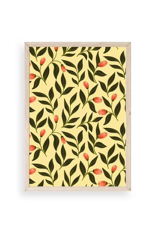 Yapraklar Ahşap Çerçeveli Tablo 23 x 30