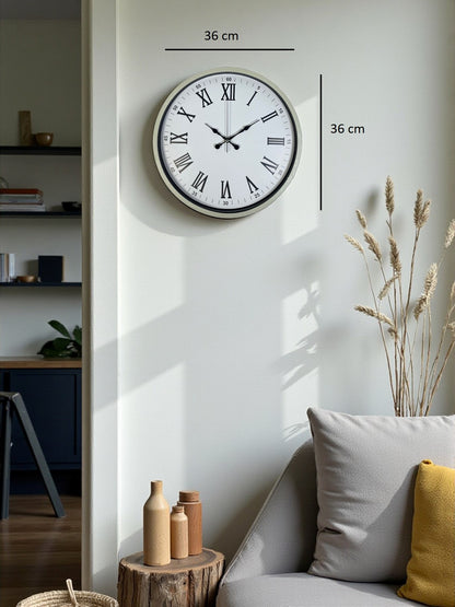 Zentime 36 Cm Krem Dekoratif Duvar Saati