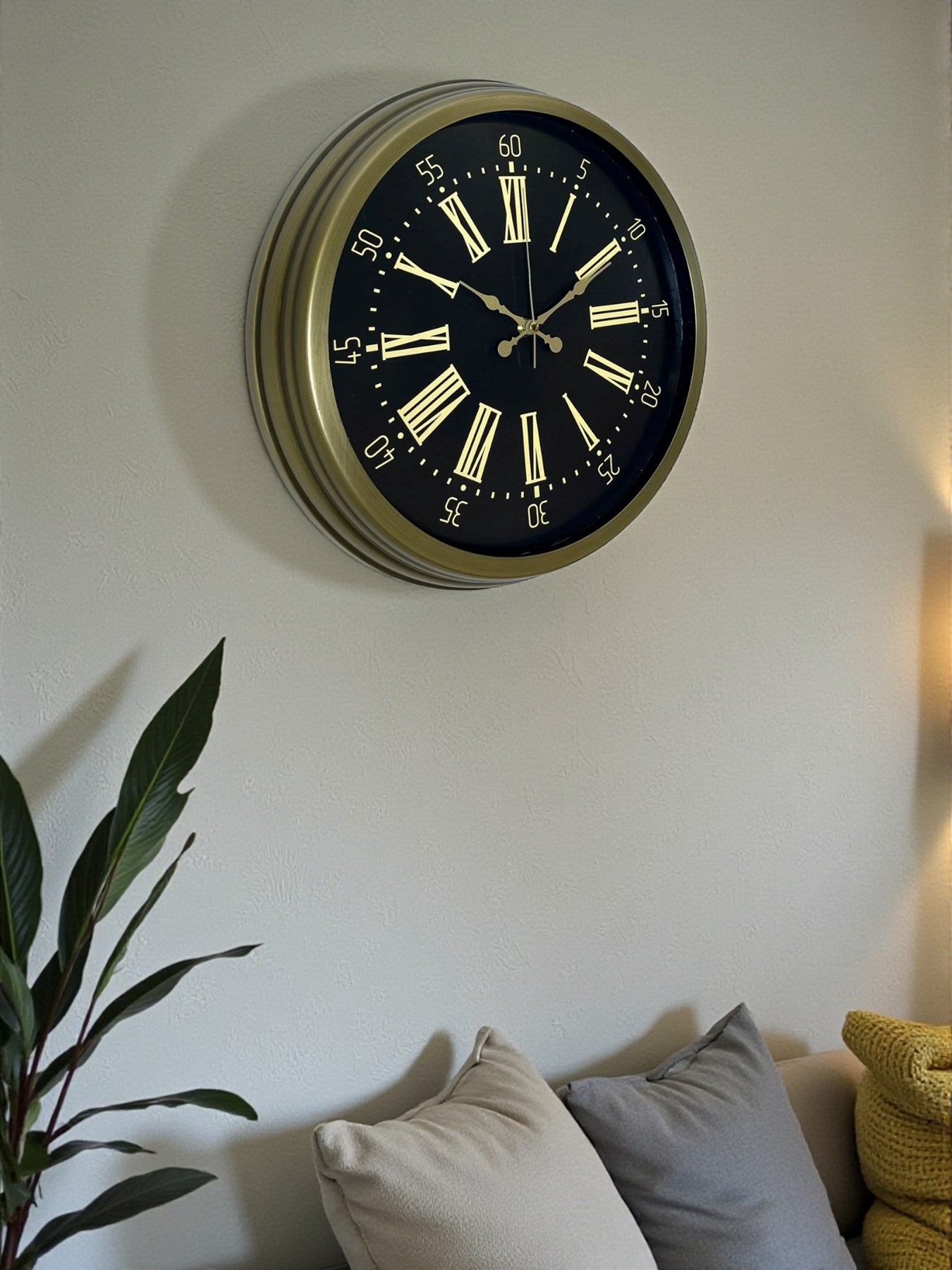 Zentime 40 Cm Metal Antik Roma Eskitme Duvar Saati