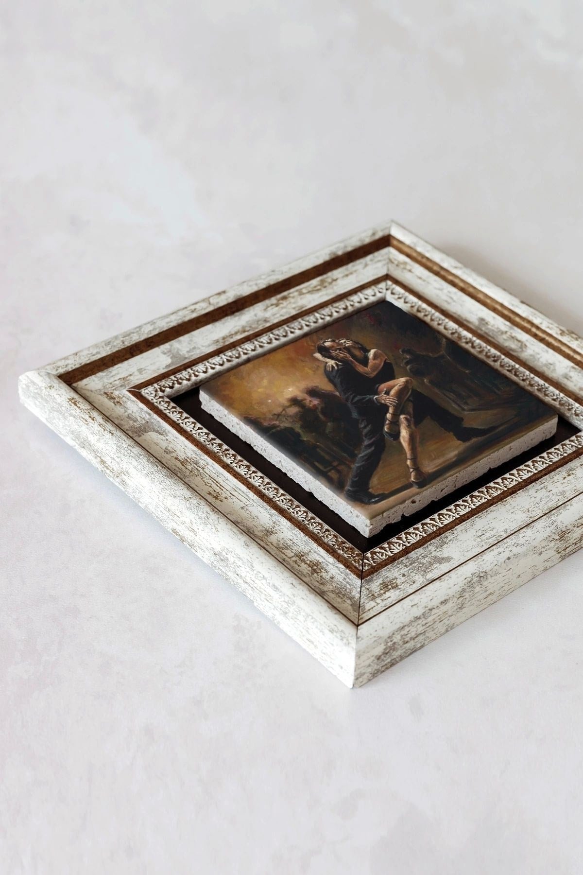 Dans Çerçeveli Taş Tablo , Çerçeveli Taş Duvar Dekoru-enkcrcvtbl-00113 20 cm