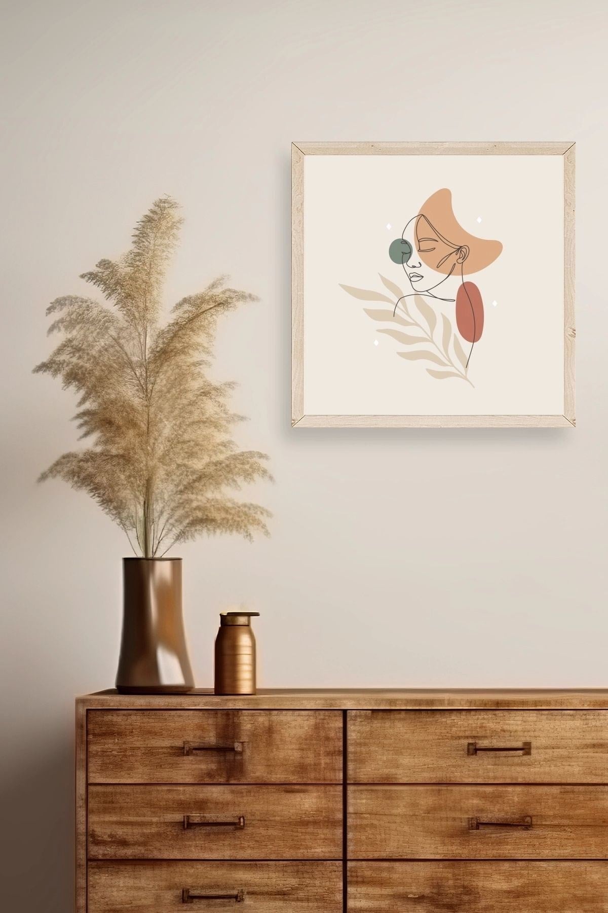 Modern Ahşap Çerçeveli Tablo 23 x 23