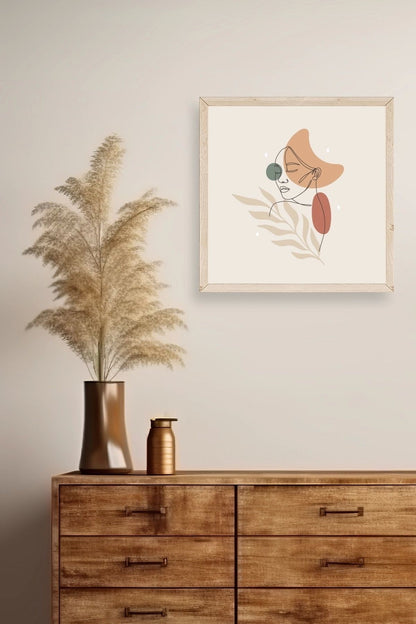 Modern Ahşap Çerçeveli Tablo 23 x 23