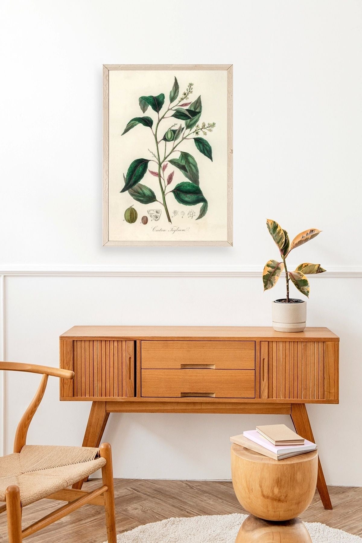 Yaprak Ahşap Çerçeveli Tablo 50 x 70