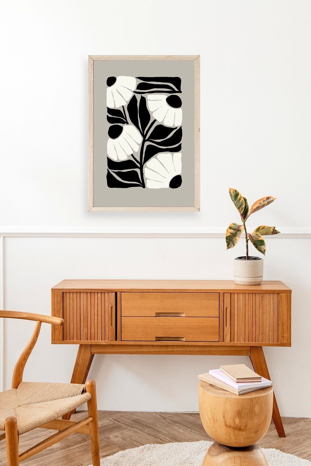 Çiçek Ahşap Çerçeveli Tablo 30 x 42