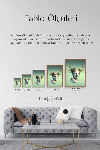 Heykel Ahşap Çerçeveli Tablo 50 x 70