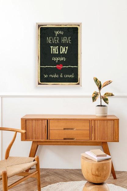 Motto Ahşap Çerçeveli Tablo 17 x 23