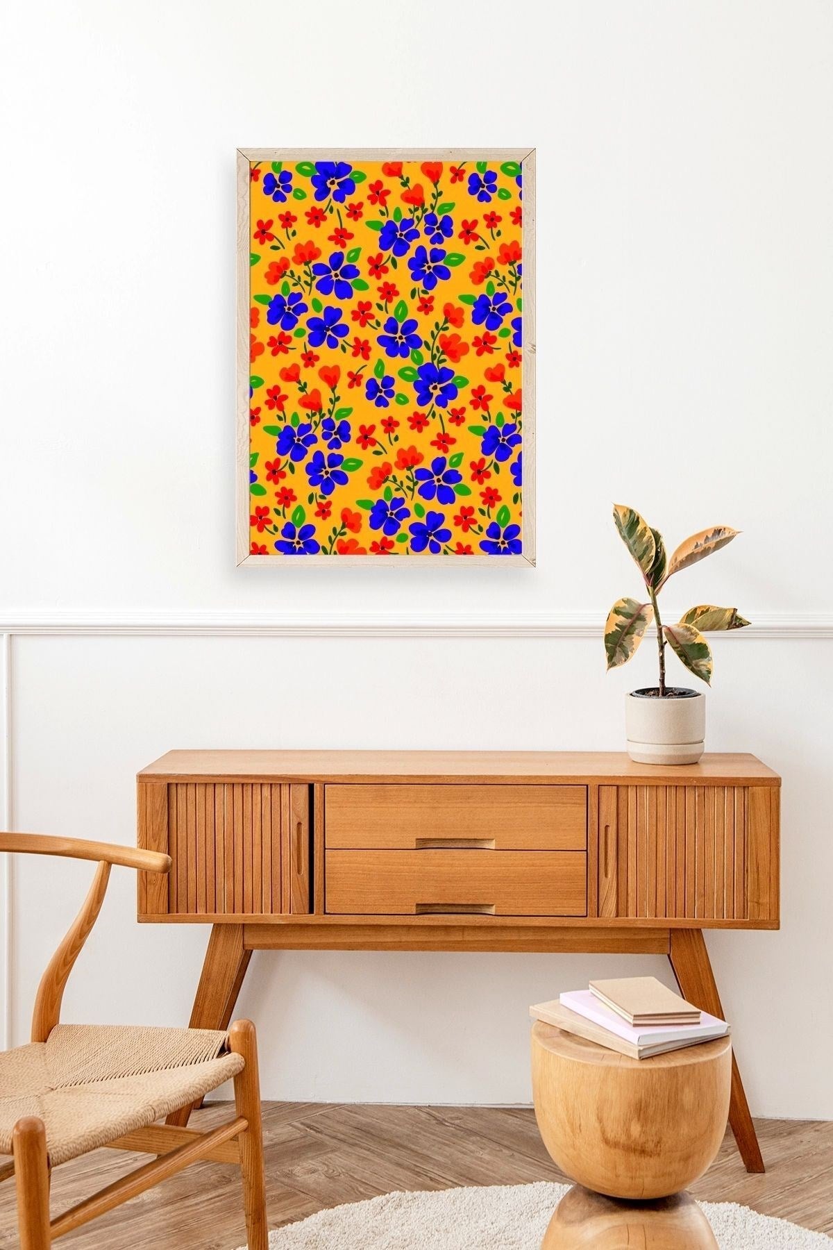 Çiçekler Ahşap Çerçeveli Tablo 23 x 30