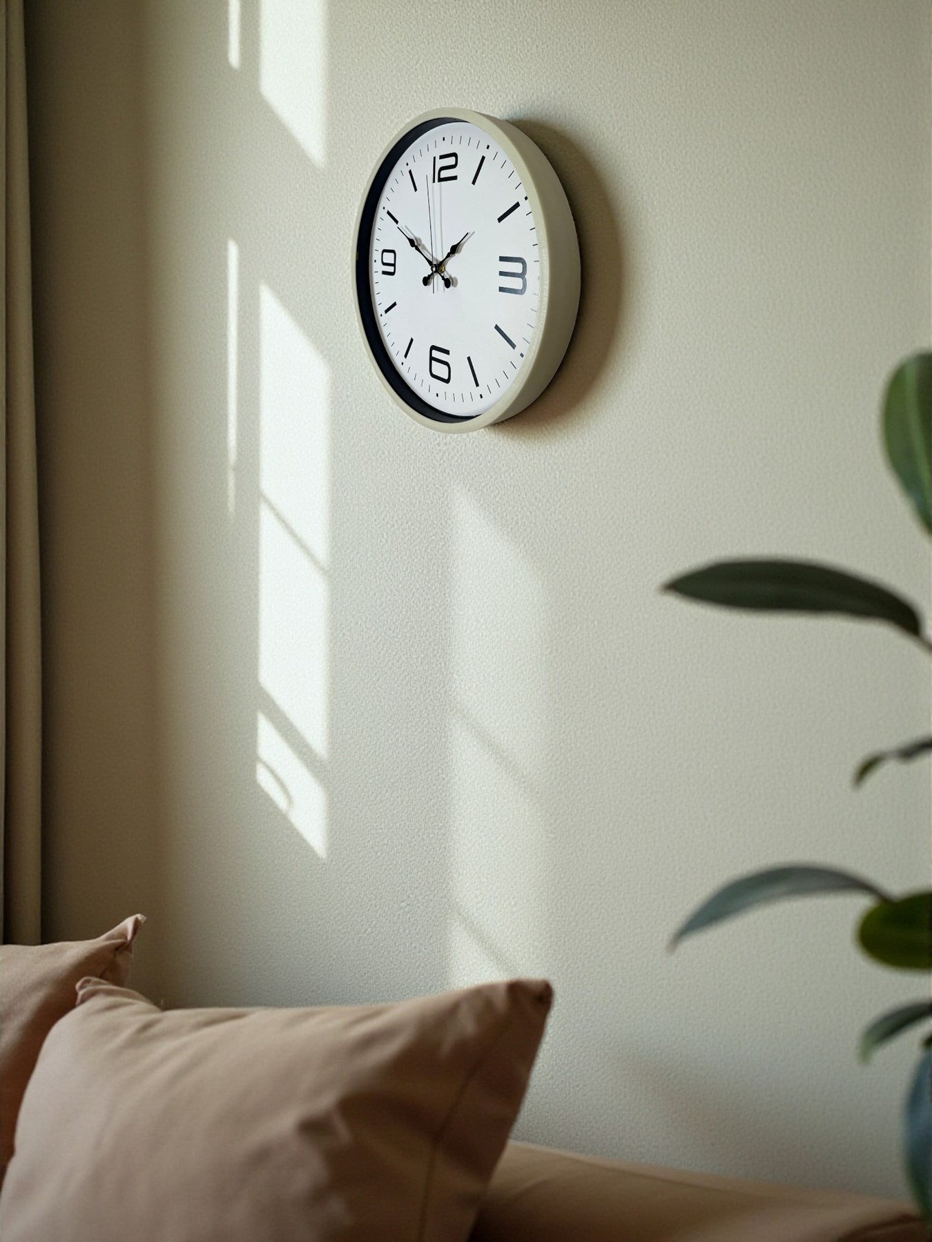 Zentime 36 Cm Krem Dekoratif Duvar Saati