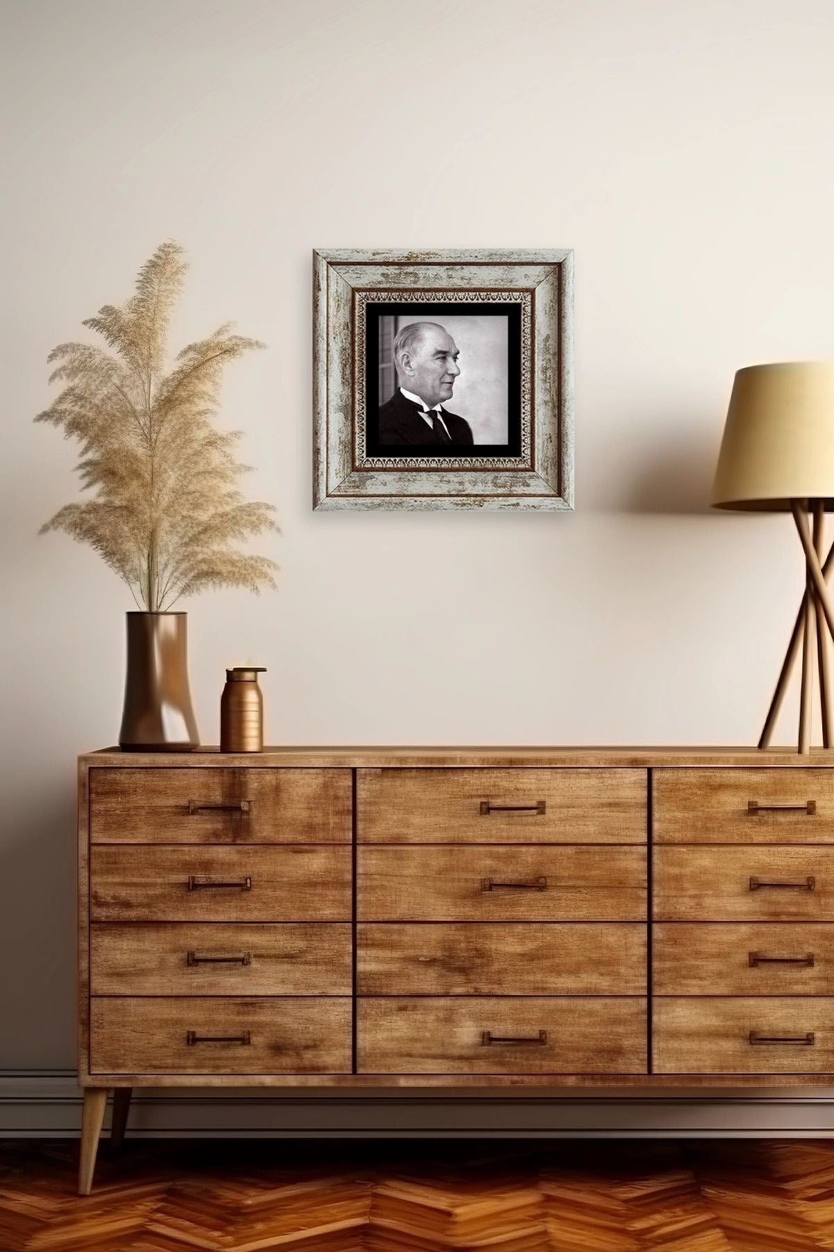 Atatürk Çerçeveli Taş Tablo 20 cm