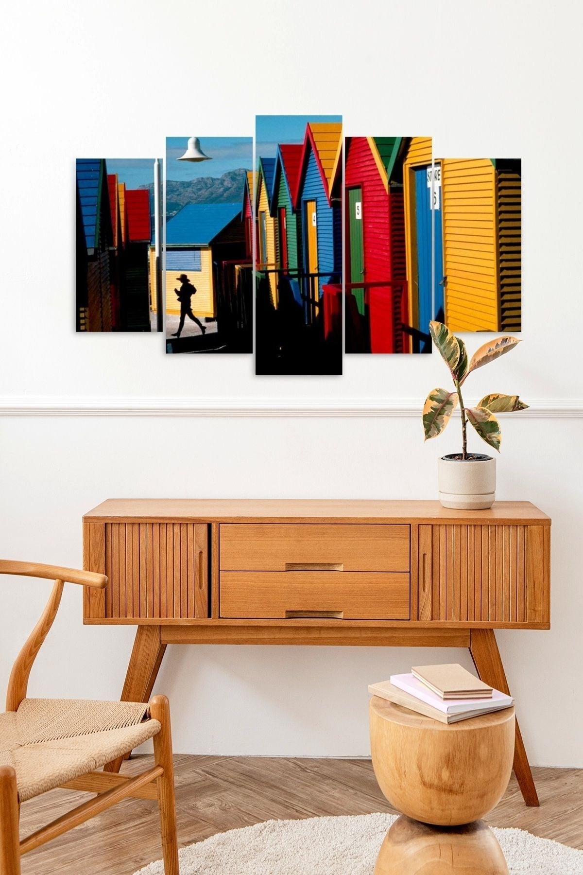 Manzara Evler 5 Parçalı Mdf Tablo 60 x 100