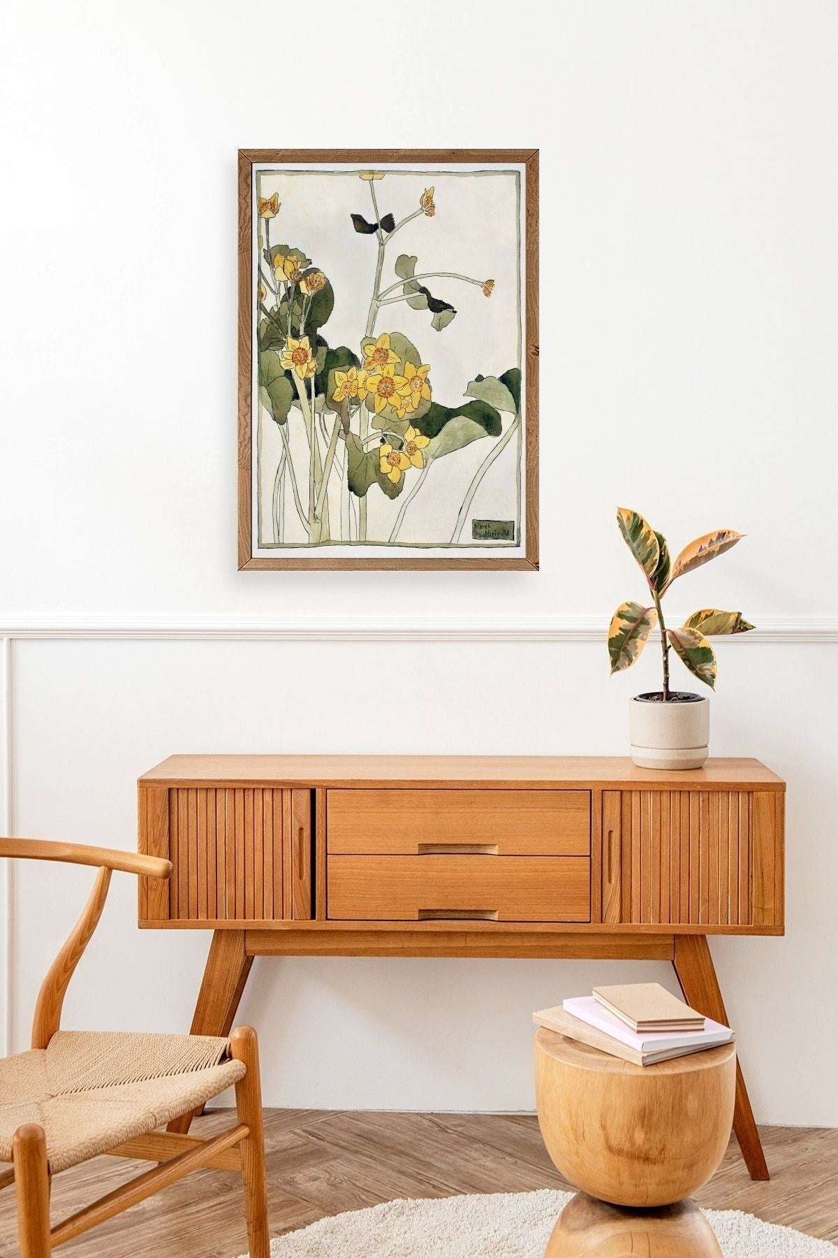 Marsh Marigold Ahşap Çerçeveli Tablo 30 x 42