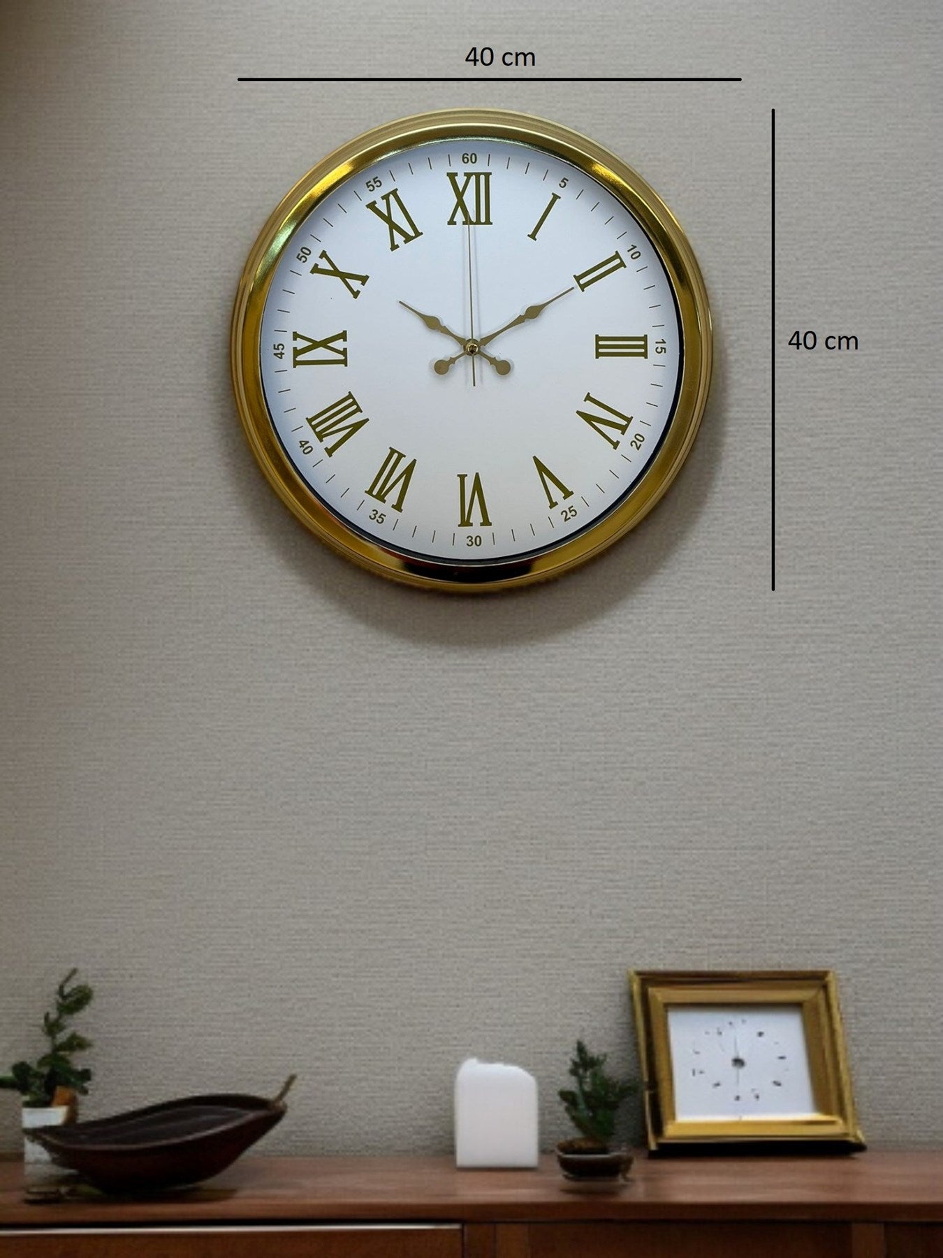 Zentime 40 Cm Gold Lüks Duvar Saati