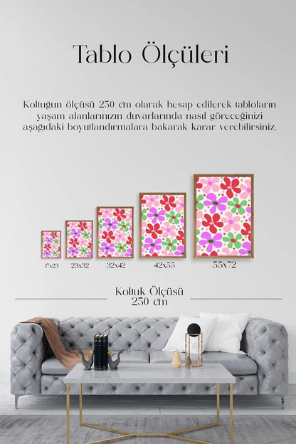 Çiçekler Ahşap Çerçeveli Tablo 17 x 23