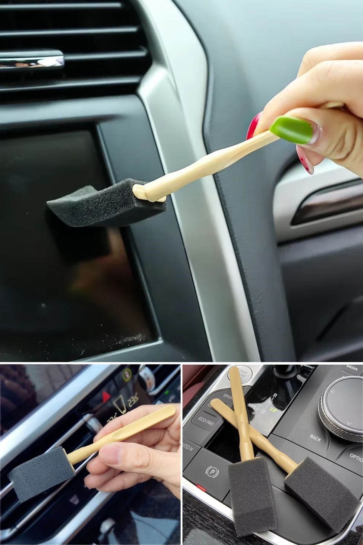 BUFFER® 5'li Araba Havalandırma Temizleme Fırçaları Klima Çıkışları,Toz Alma&Otomobil İçi Detaylı Mini Temizlik Aparatları