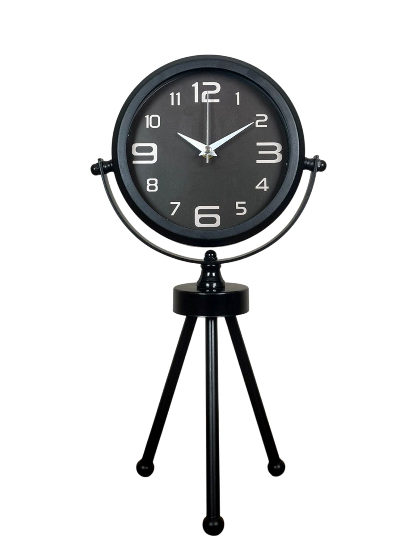 Zentime Siyah Zarif Üç Ayaklı Masa Saati