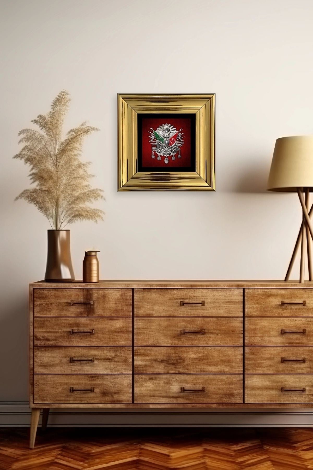 Osmanlı Tuğrası Çerçeveli Taş Tablo 20 cm