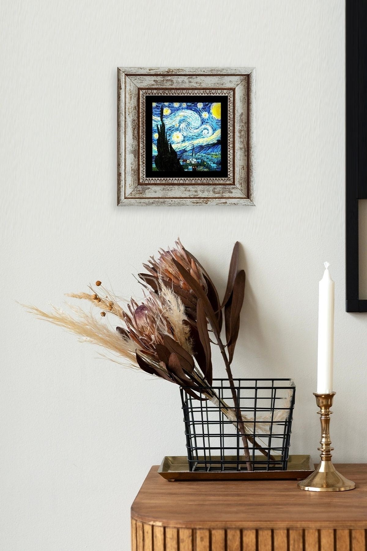 Van Gogh Çerçeveli Taş Tablo 20 cm