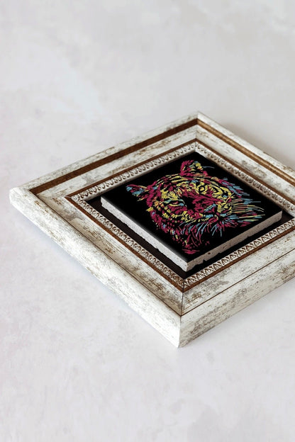 Soyut Çalışma Çerçeveli Taş Tablo , Çerçeveli Taş Duvar Dekoru-enkcrcvtbl-00104 20 cm