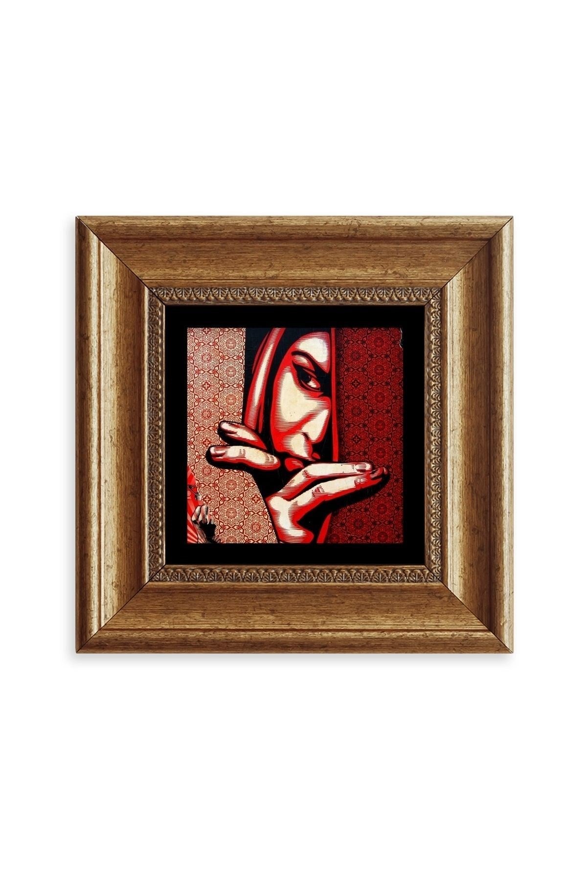 Kadın Çerçeveli Taş Tablo 20 cm