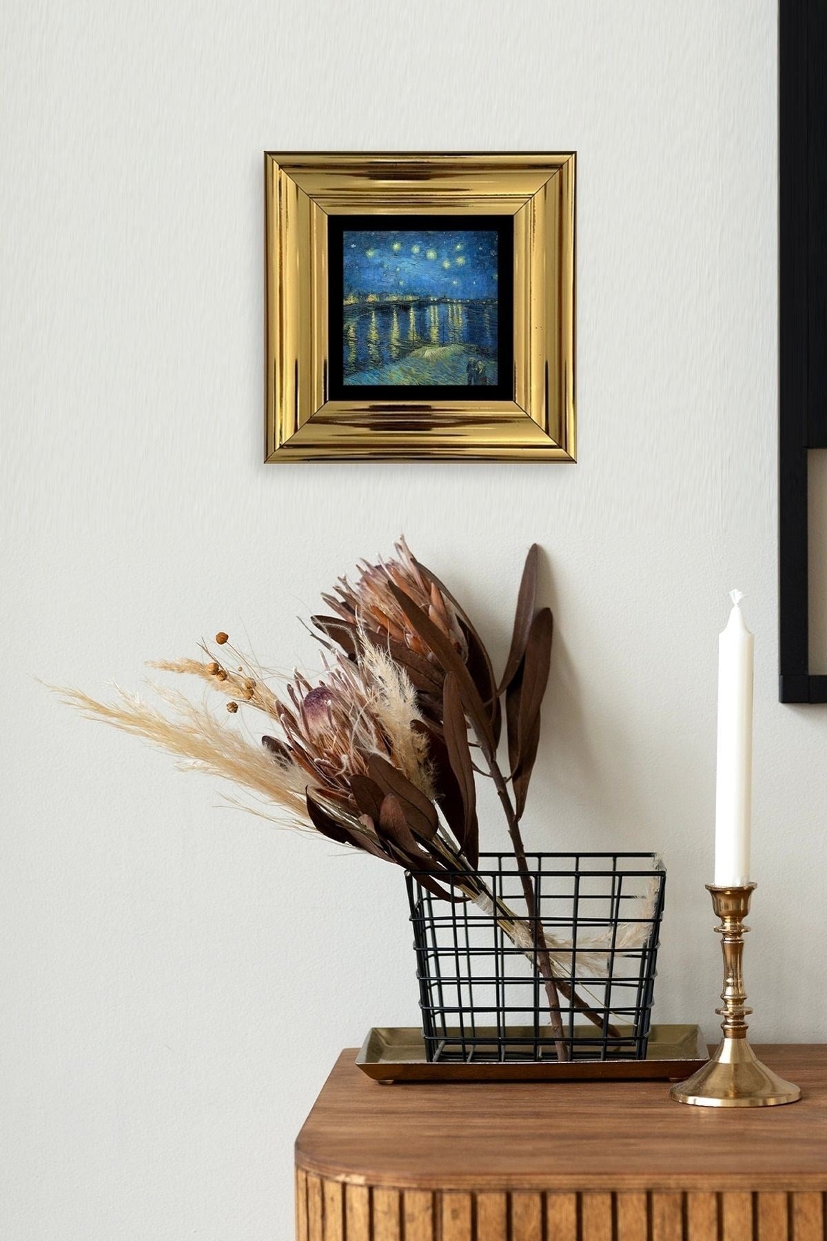 Van Gogh Çerçeveli Taş Tablo 20 cm